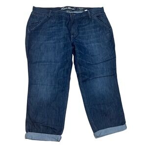 Eddie Bauer Women's Boyfriend‎ Slim Leg Dark Wash Denim Jeans T20 NWT